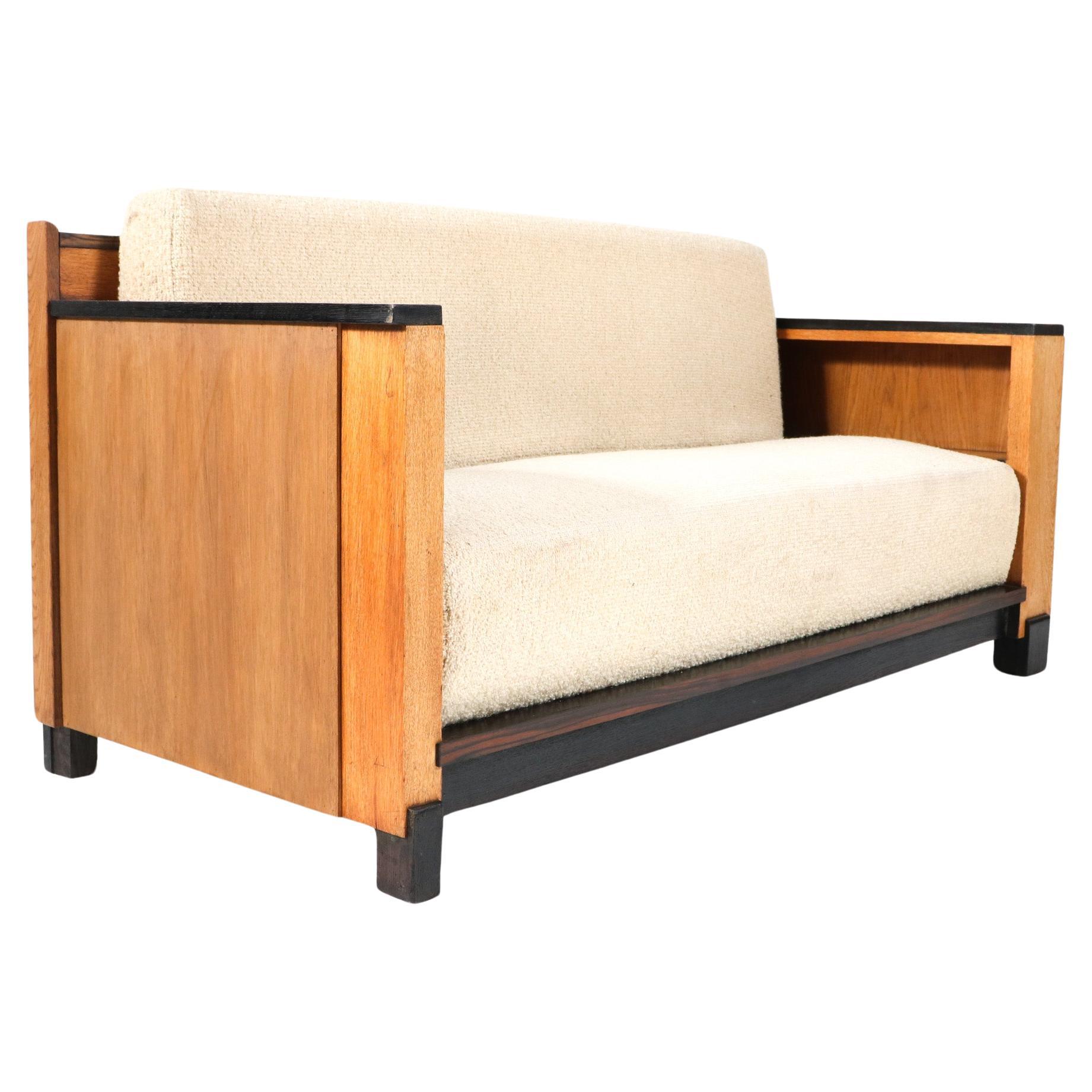 Oak Art Deco Modernist Bench or Sofa, 1920s