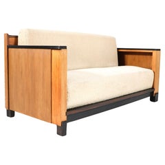 Panchina o divano modernista Art Deco in Oak, anni '20