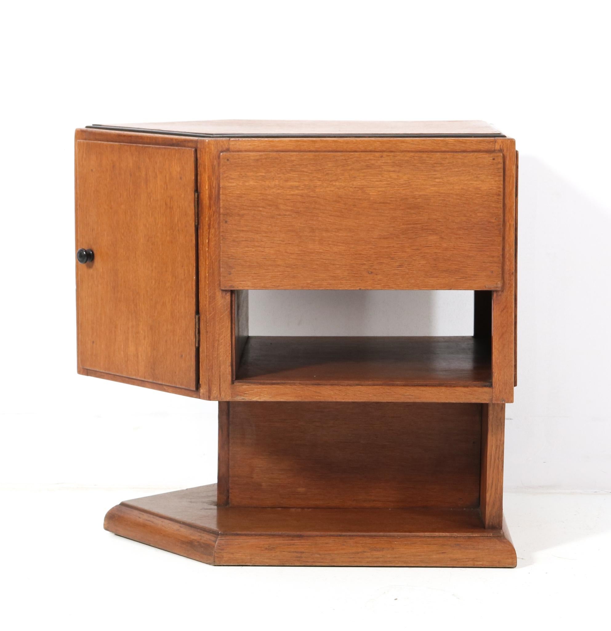 Dutch Oak Art Deco Modernist Cabinet, 1920s For Sale