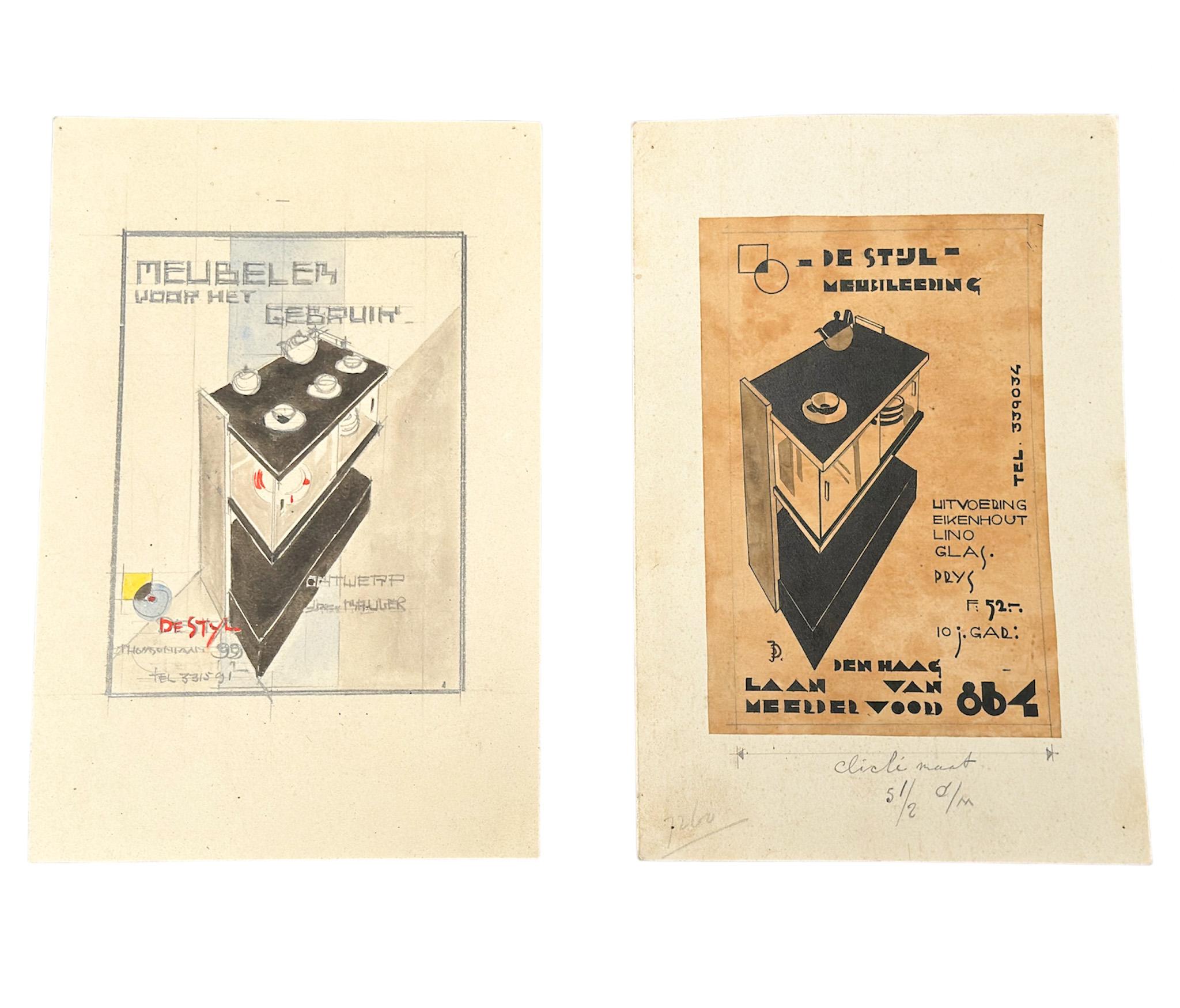 Meuble de rangement moderniste Art Déco de Jan den Drijver pour De Stijl Den Haag, années 1920 4