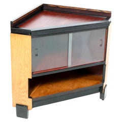 Used Oak Art Deco Modernist Corner Cabinet, 1920s