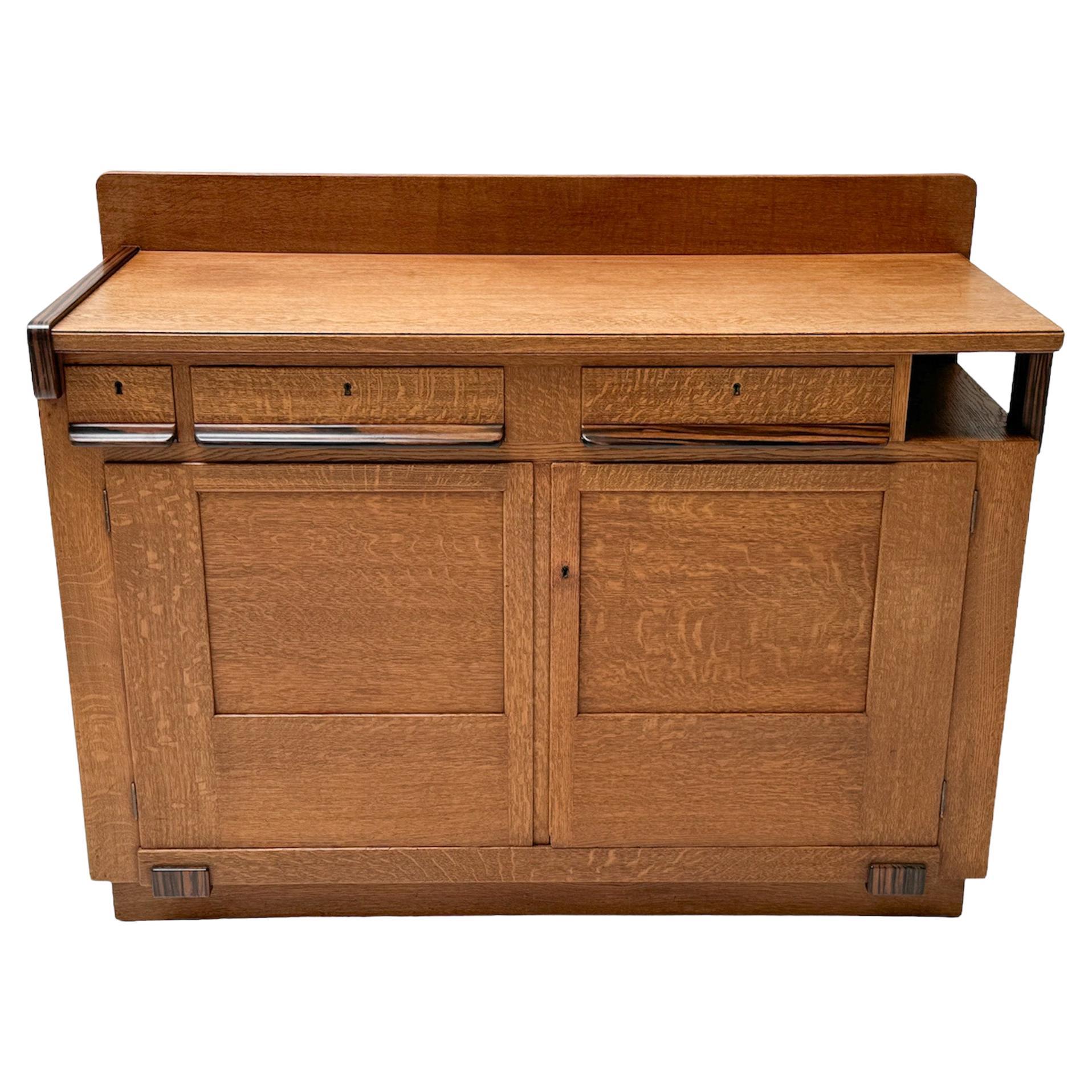 Oak Art Deco Modernist Credenza or Sideboard by Anton Lucas, 1920s