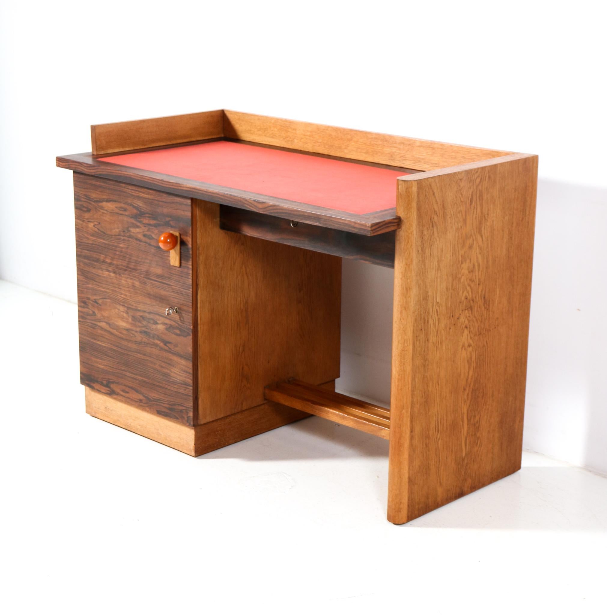 Modernistischer Art-Déco-Schreibtisch aus Eiche von Jan Brunott, 1920er Jahre 1