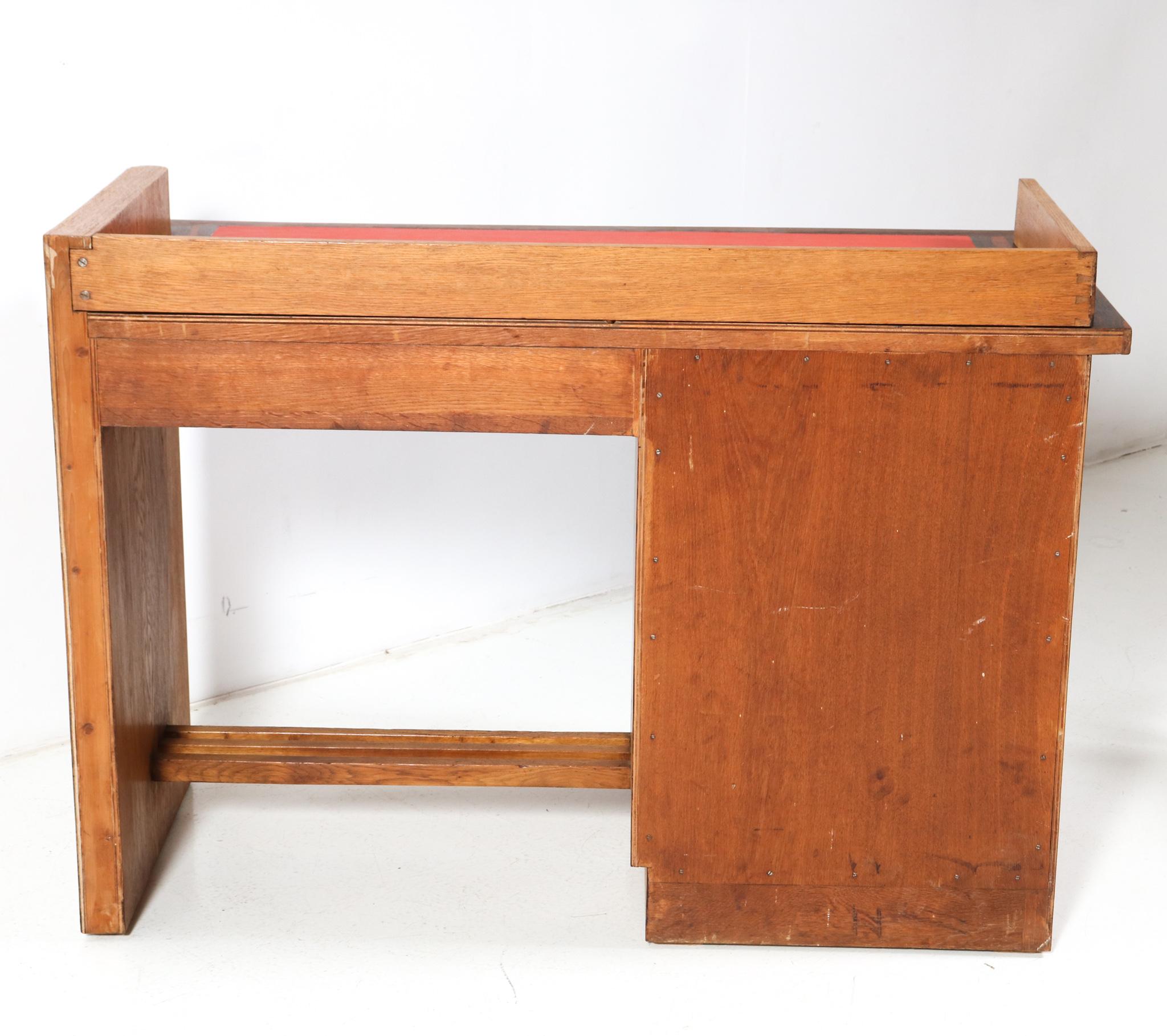 Modernistischer Art-Déco-Schreibtisch aus Eiche von Jan Brunott, 1920er Jahre 2
