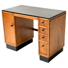 Oak Art Deco Modernist Desk by P.E.L. Izeren for De Genneper Molen, 1920s