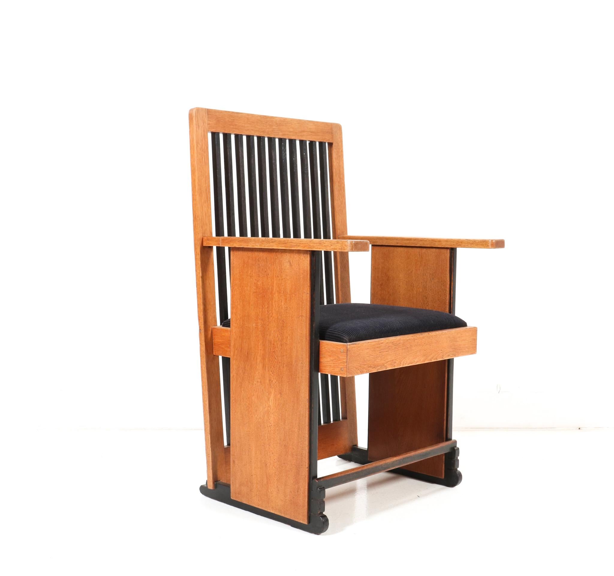  Chaises de salle à manger Art déco moderniste à haut dossier en chêne, par l'architecte Caspers, années 1920 en vente 2