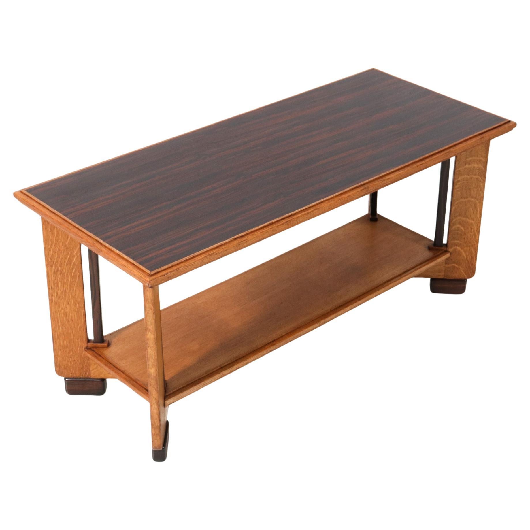 Oak Art Deco Modernist Large Coffee Table by Anton Lucas Leiden, 1920s
