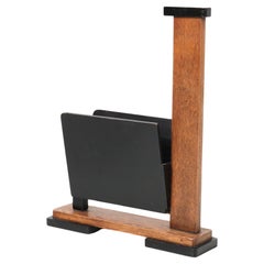 Oak Art Deco Modernist Magazine Rack, 1920s