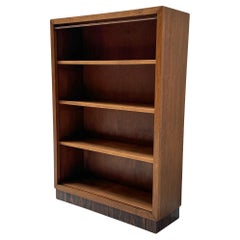 Bibliothèque ouverte Art Déco moderniste en chêne, années 1920