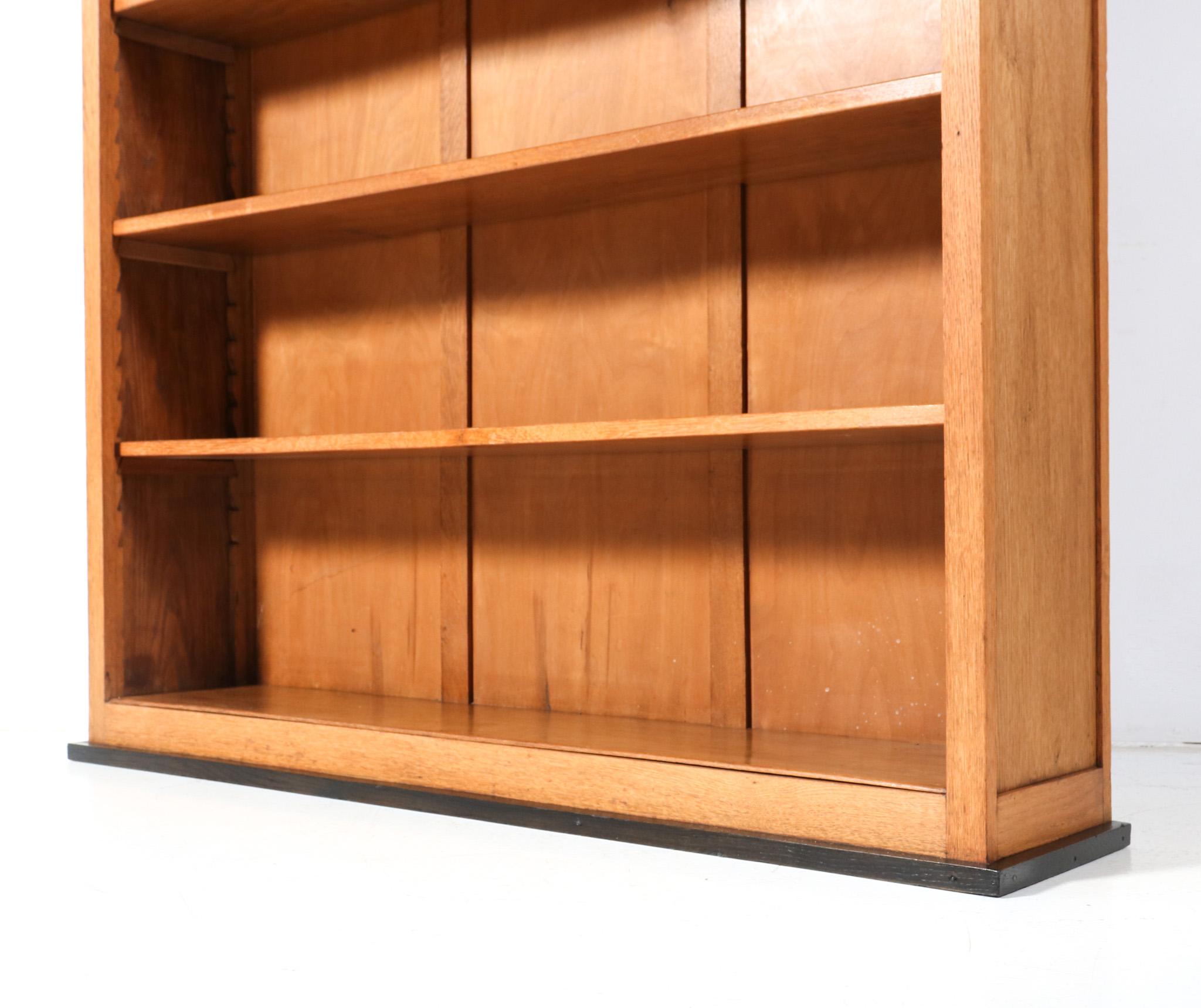 Oak Art Deco Modernist Open Bookcase by Jan Brunott, 1920s 2