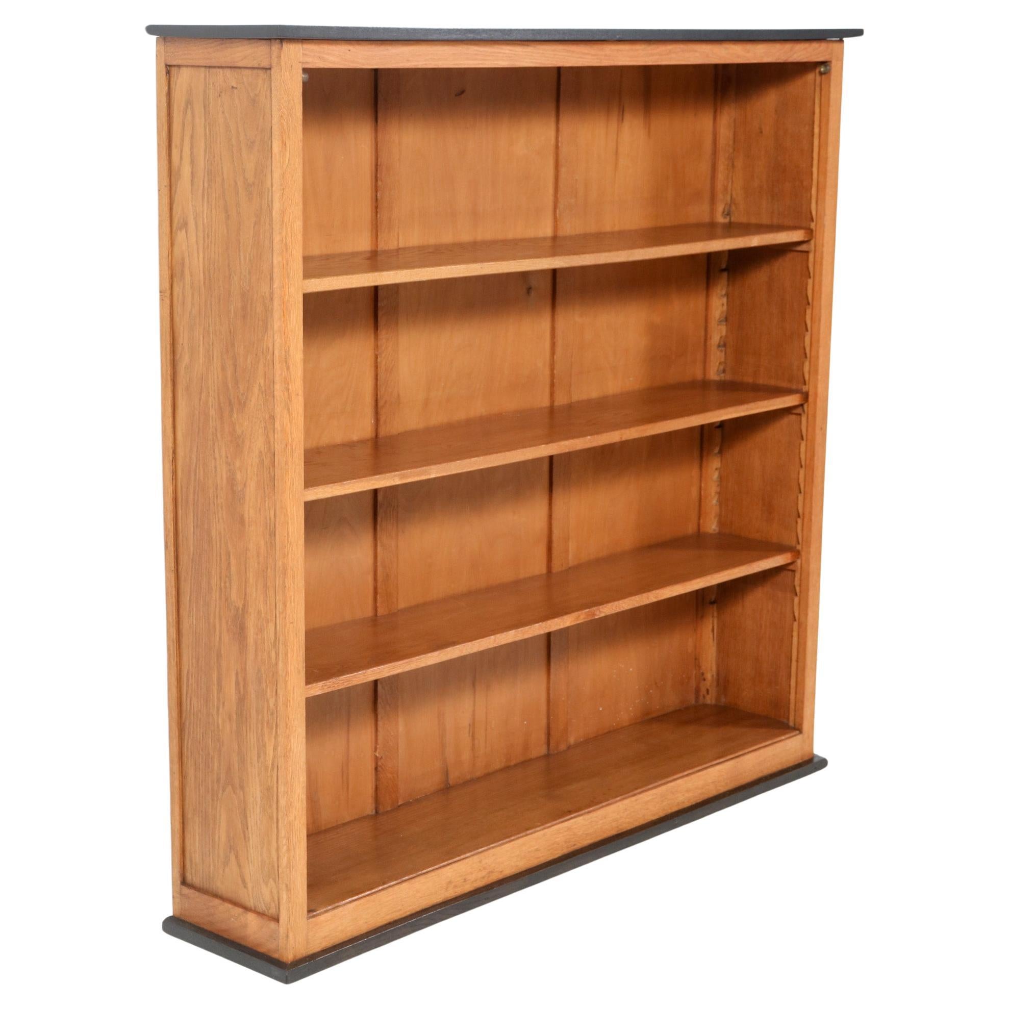 Oak Art Deco Modernist Open Bookcase by Jan Brunott, 1920s