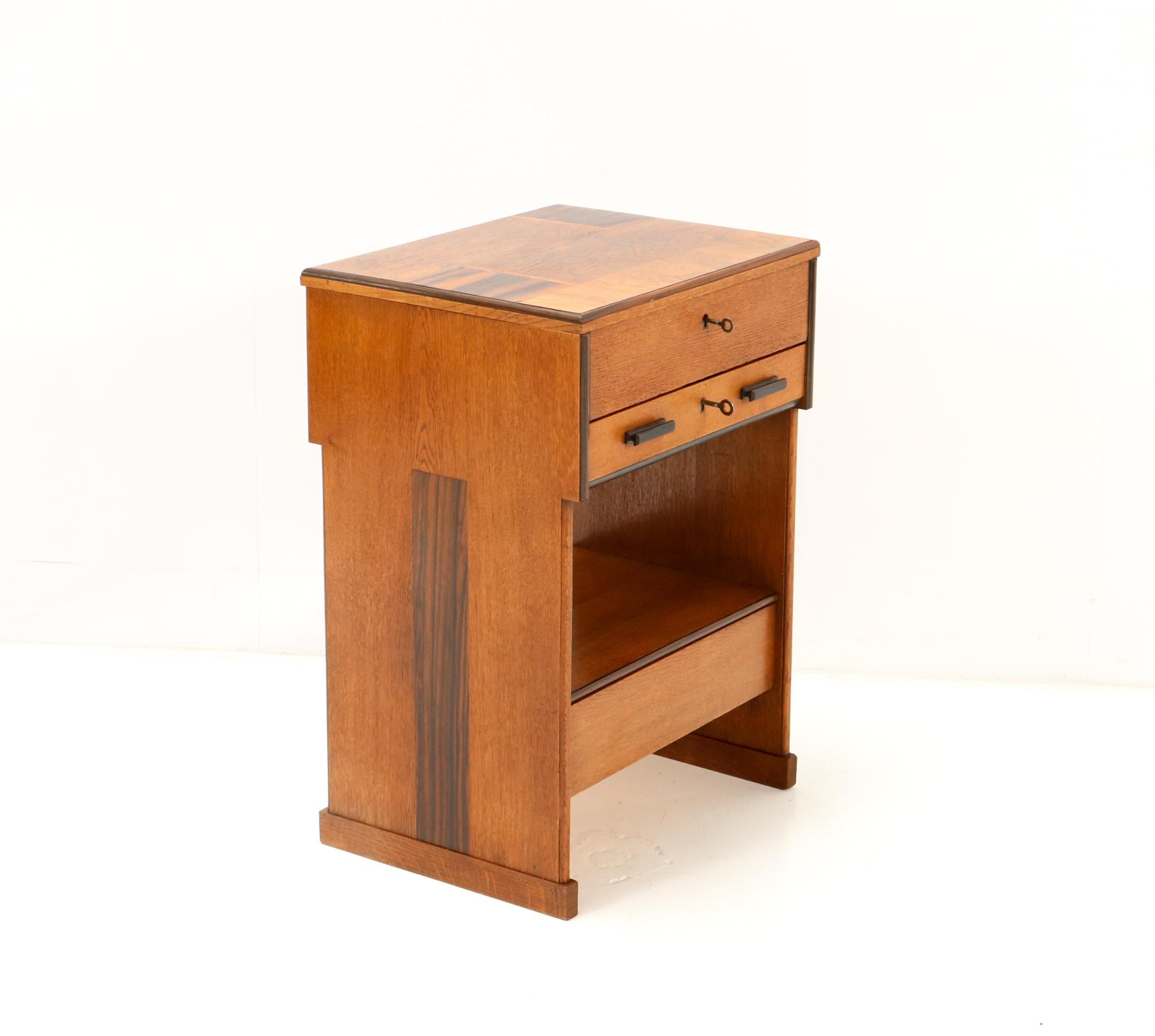 Dutch Oak Art Deco Modernist Sewing Table by P.E.L. Izeren for Genneper Molen, 1920s For Sale