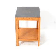 Oak Art Deco Modernist Side Table, 1920s