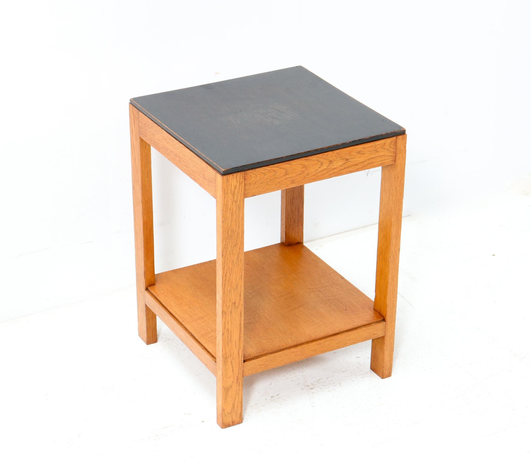 Dutch Oak Art Deco Modernist Side Table, 1920s For Sale