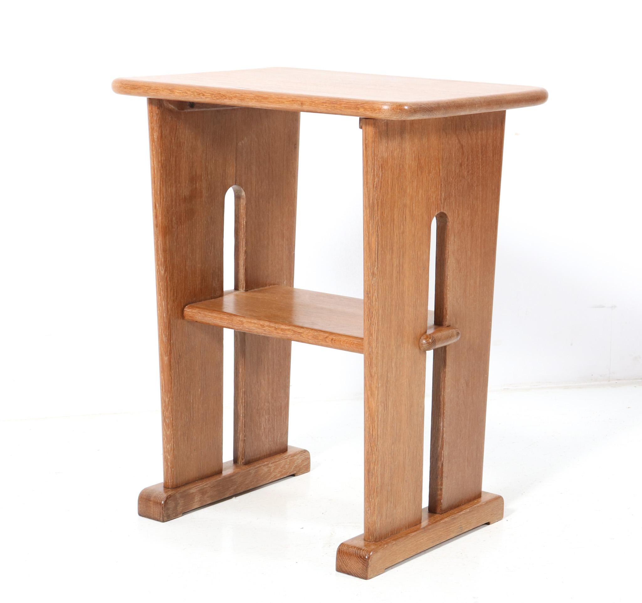 Oak Art Deco Modernist Side Table by Bas Van Pelt for My Home, 1930s In Good Condition For Sale In Amsterdam, NL