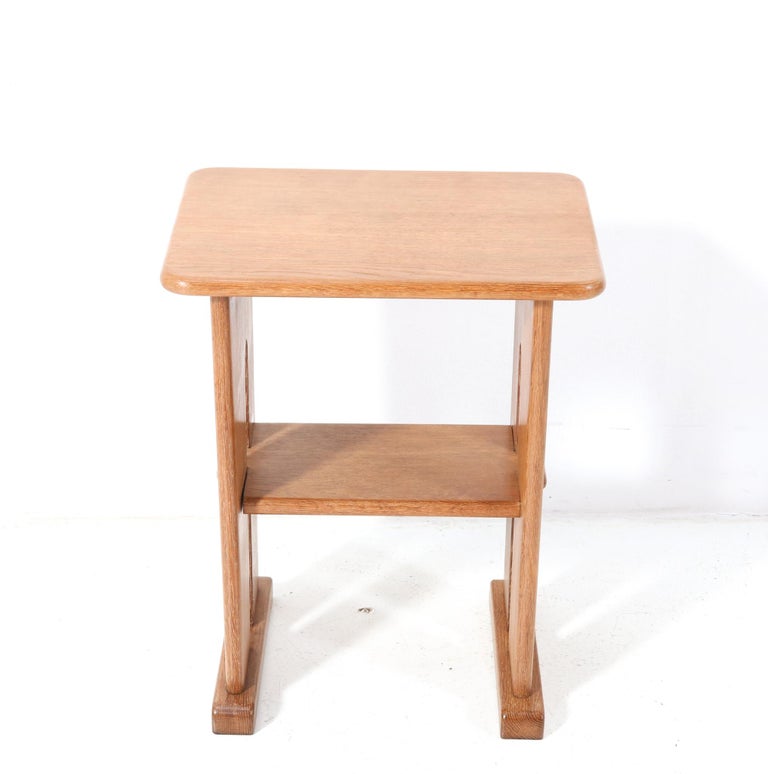 Mid-20th Century Oak Art Deco Modernist Side Table by Bas Van Pelt for My Home, 1930s For Sale