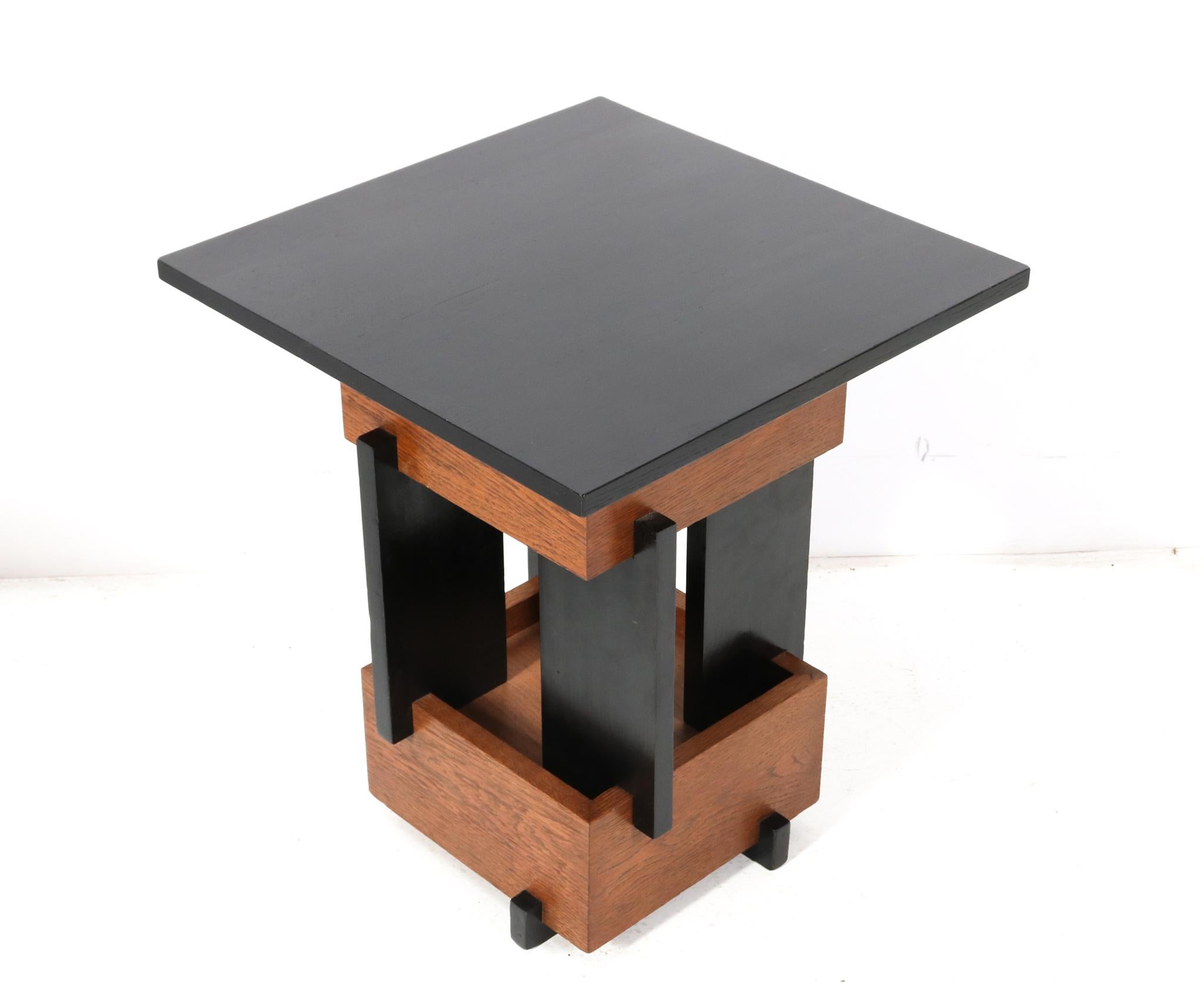 Lacquered Oak Art Deco Modernist Side Table by Cor Alons, 1930s For Sale