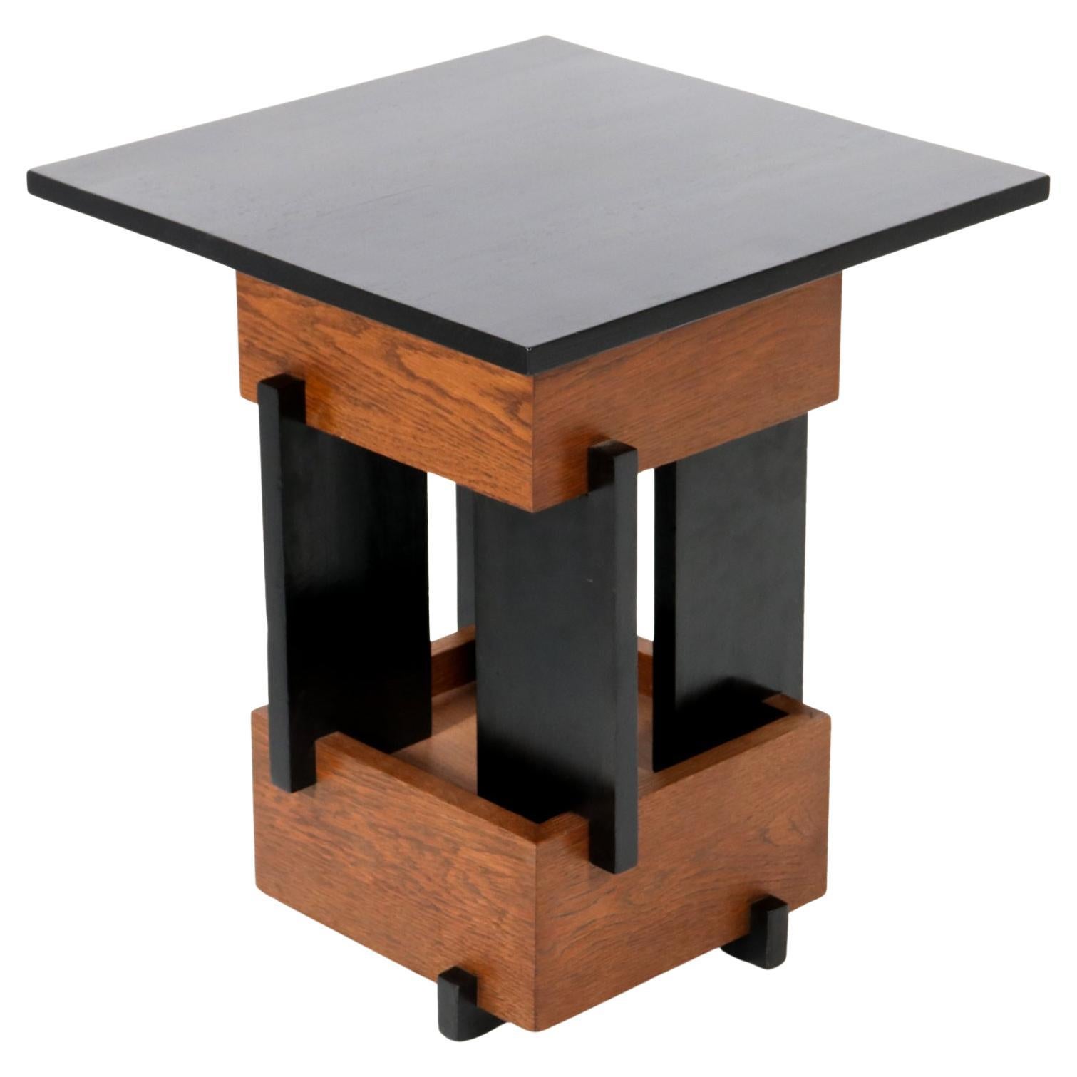 Oak Art Deco Modernist Side Table by Cor Alons, 1930s For Sale at 1stDibs