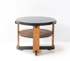 Oak Art Deco Modernist Side Table by Jan Brunott, 1920s