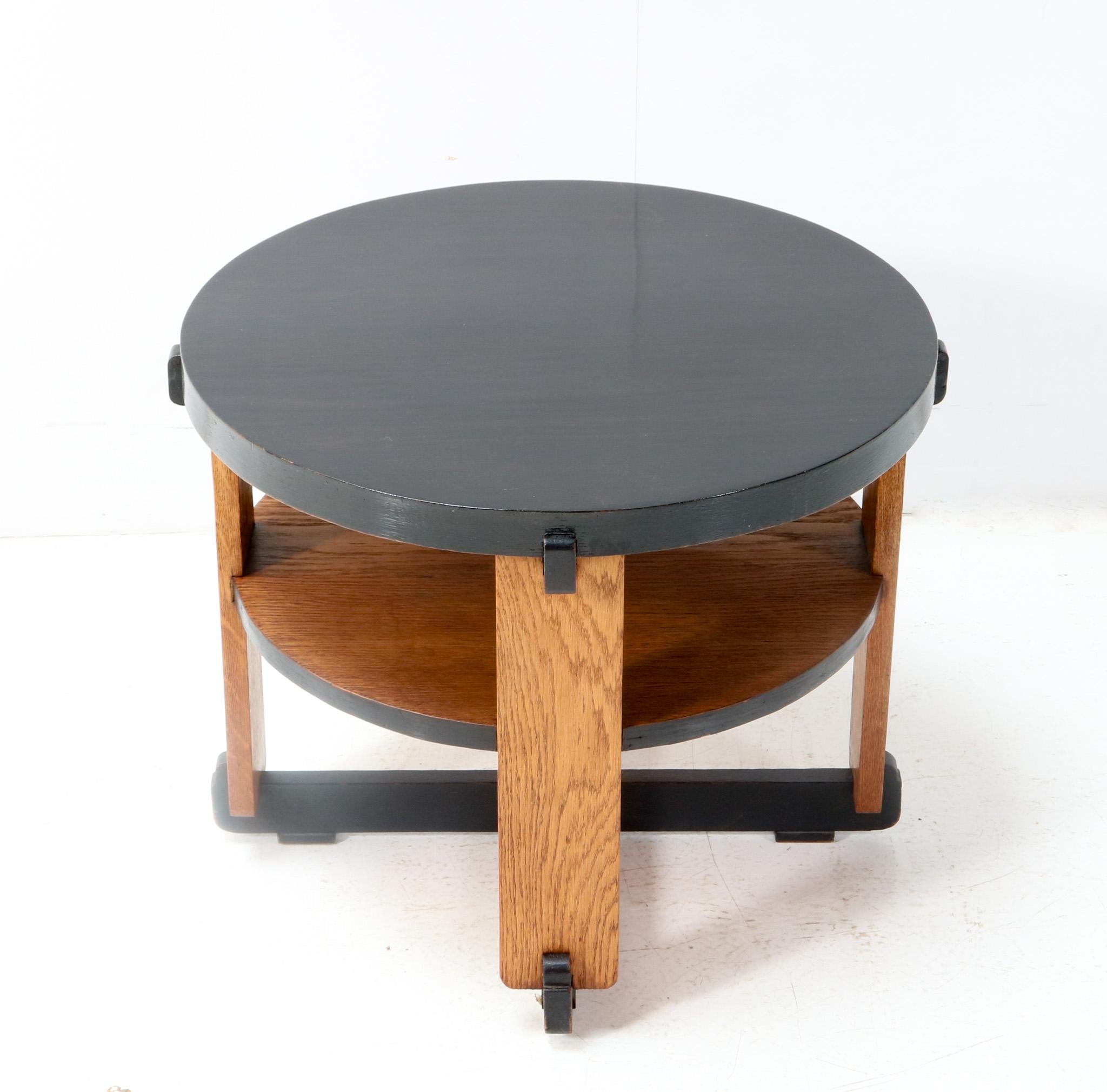 Oak Art Deco Modernist Side Table by Jan Brunott, 1920s In Good Condition In Amsterdam, NL