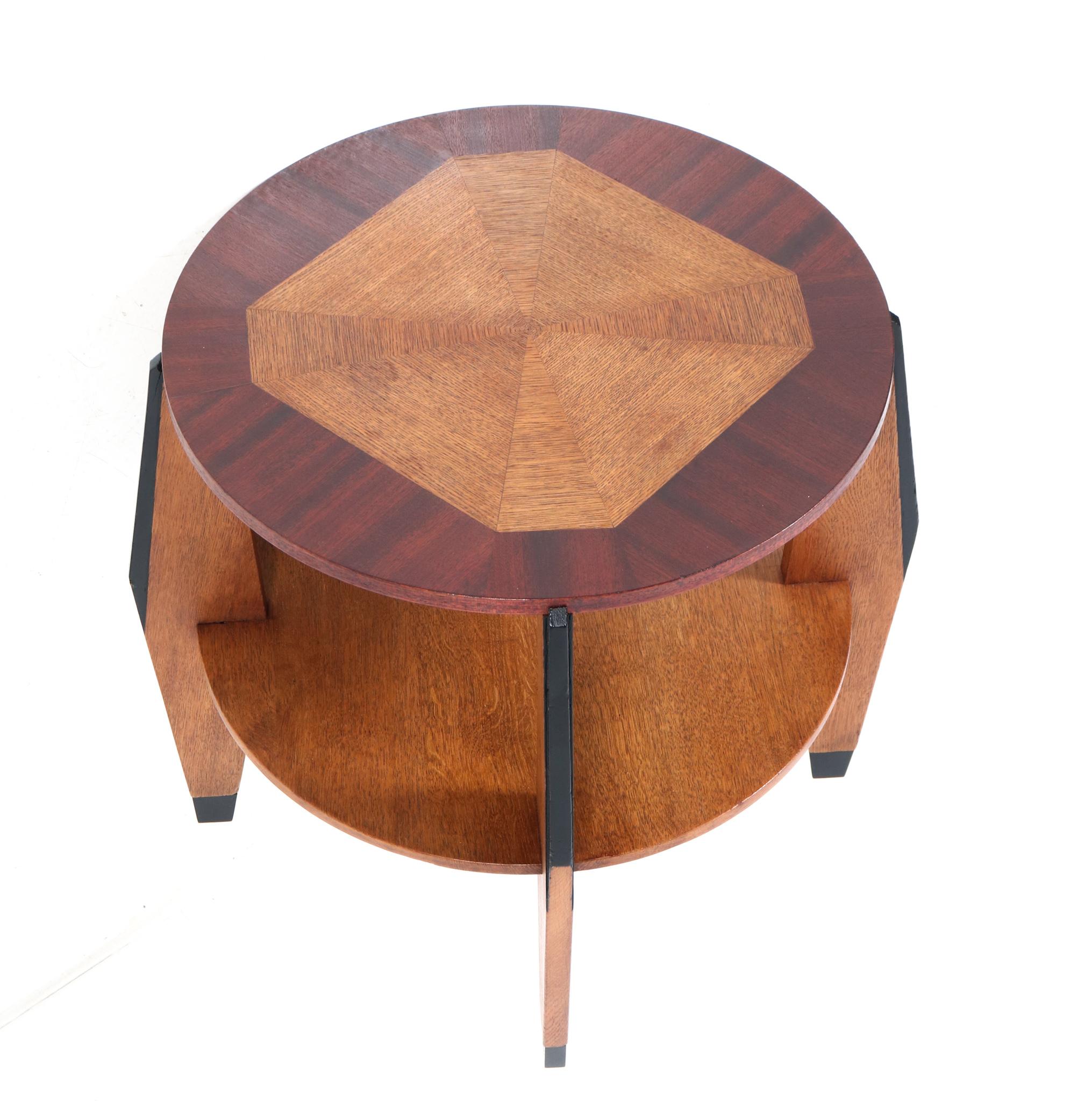 Dutch Oak Art Deco Modernist Side Table by P.E.L. Izeren for De Genneper Molen, 1920s For Sale