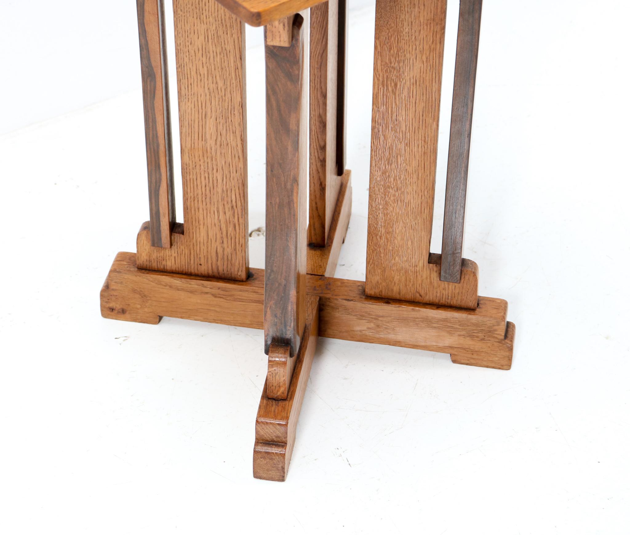 Macassar Oak Art Deco Modernist Side Table by P.E.L. Izeren for De Genneper Molen, 1920s For Sale
