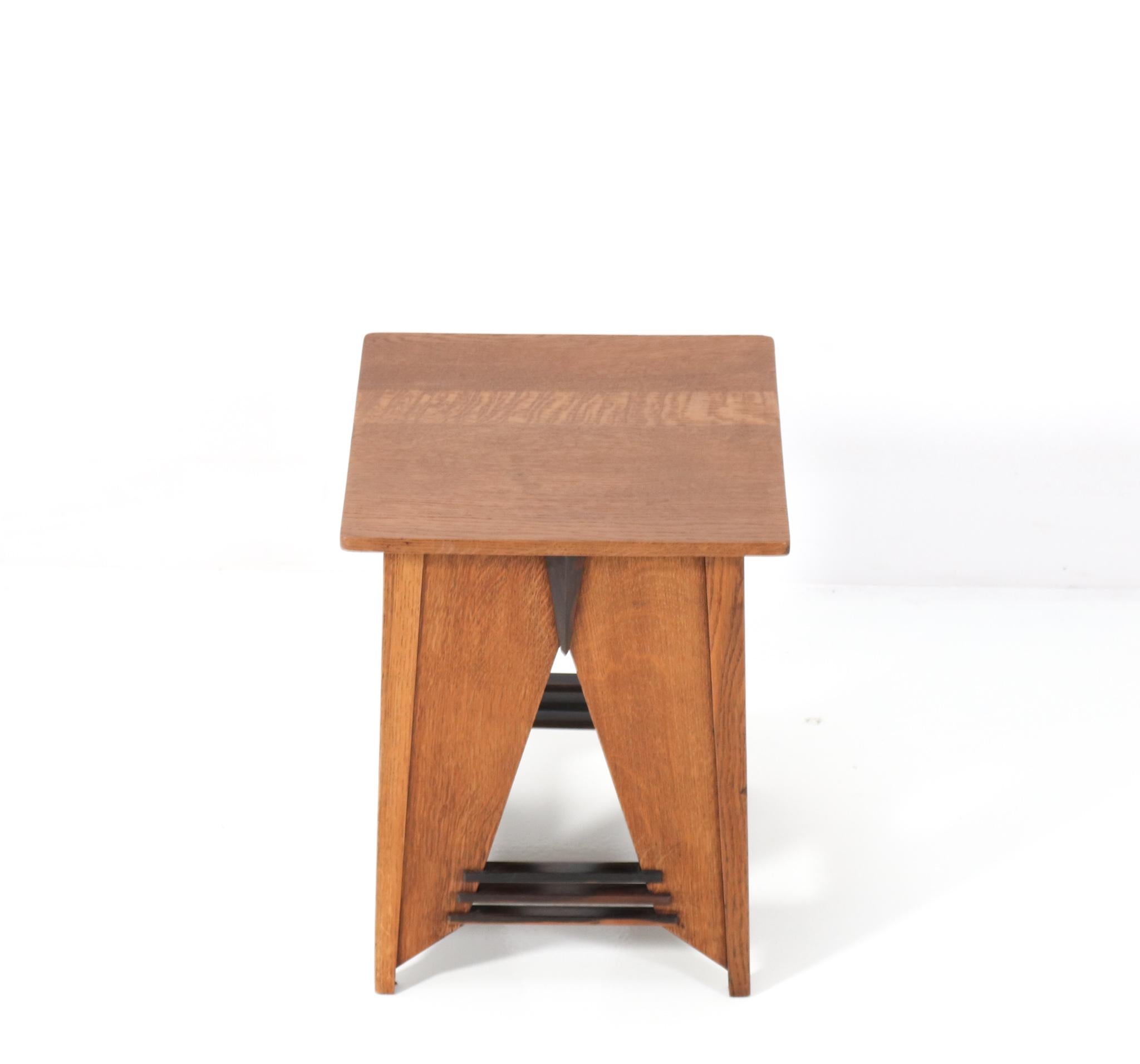 Macassar Oak Art Deco Modernist Side Table by P.E.L. Izeren for Genneper Molen, 1920s For Sale