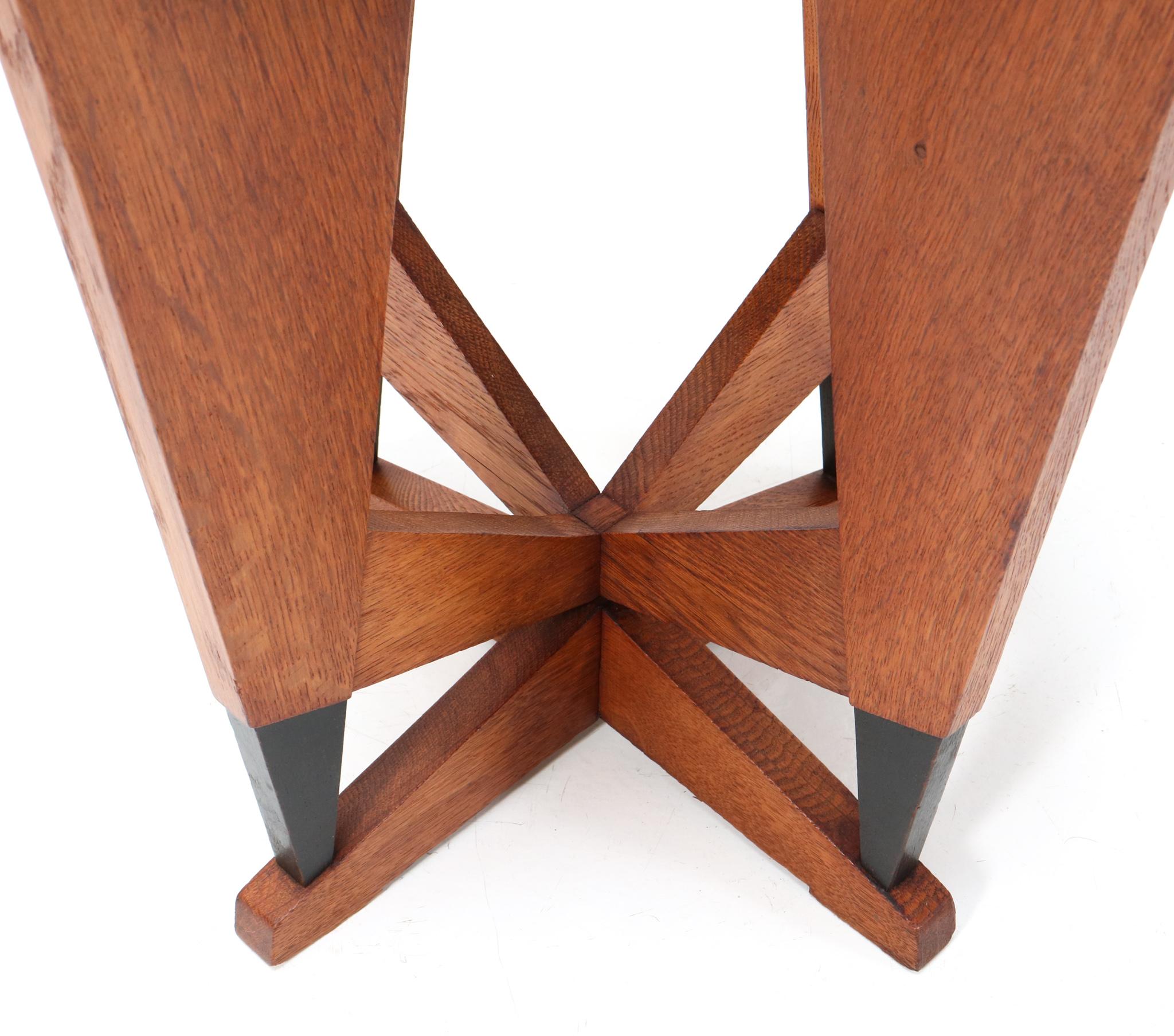 Oak Art Deco Modernist Side Table by P.E.L. Izeren for Genneper Molen, 1920s 1