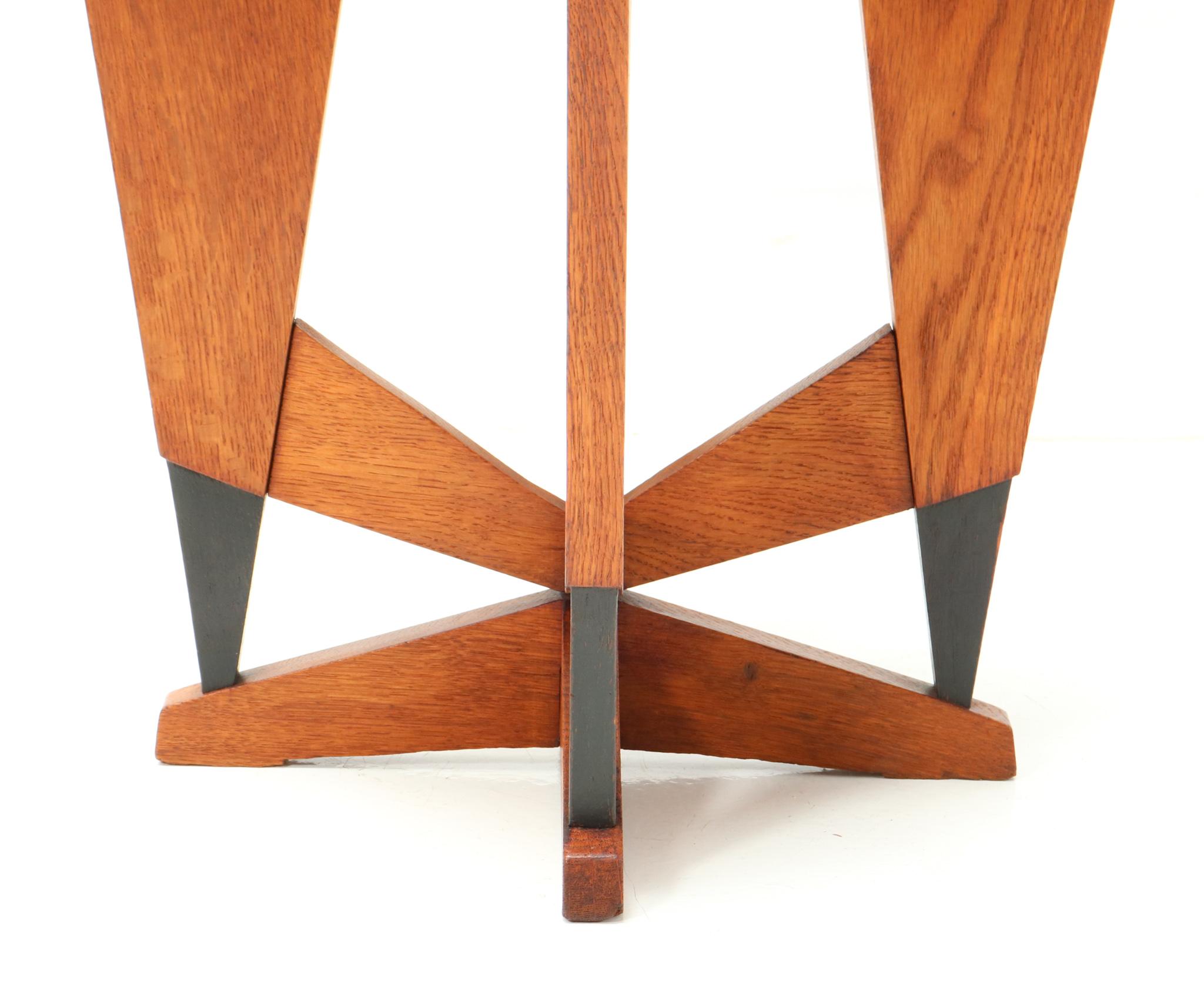 Oak Art Deco Modernist Side Table by P.E.L. Izeren for Genneper Molen, 1920s 2