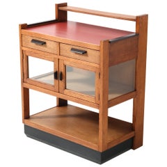 Oak Art Deco Modernist Tea Cabinet  by Jan Brunott, 1920s