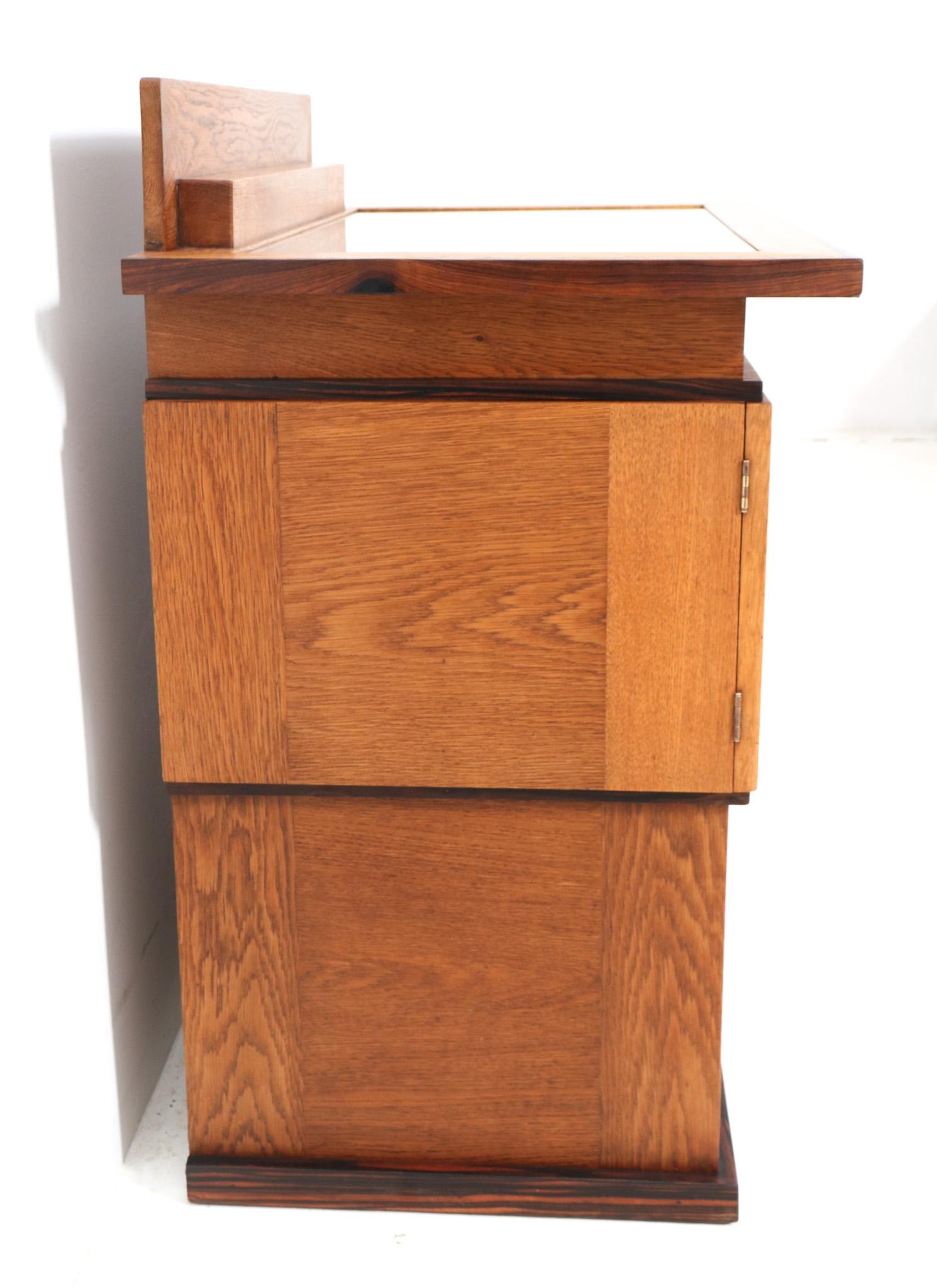 Oak Art Deco Modernist Tea Cabinet by P.E.L. Izeren for De Genneper Molen, 1920s For Sale 4