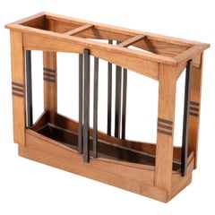 Oak Art Deco Modernist Umbrella Stand by P.E.L Izeren for De Genneper Molen