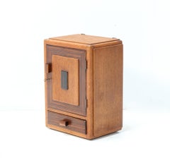 Oak Art Deco Modernist Wall Cabinet, 1920s