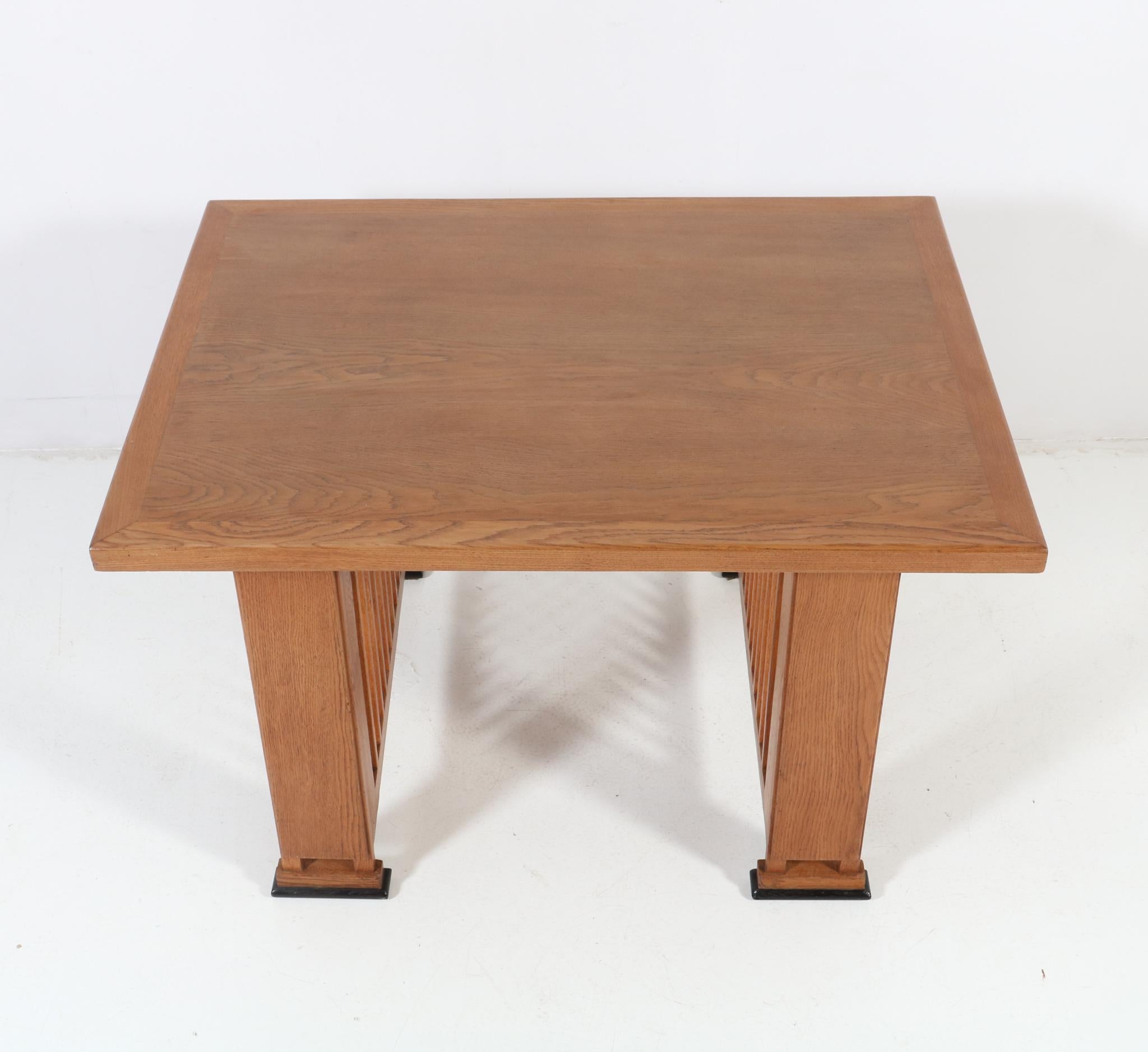 Oak Art Deco Modernist Writing Table or Dining Table by Architect Caspers, 1920s For Sale 2