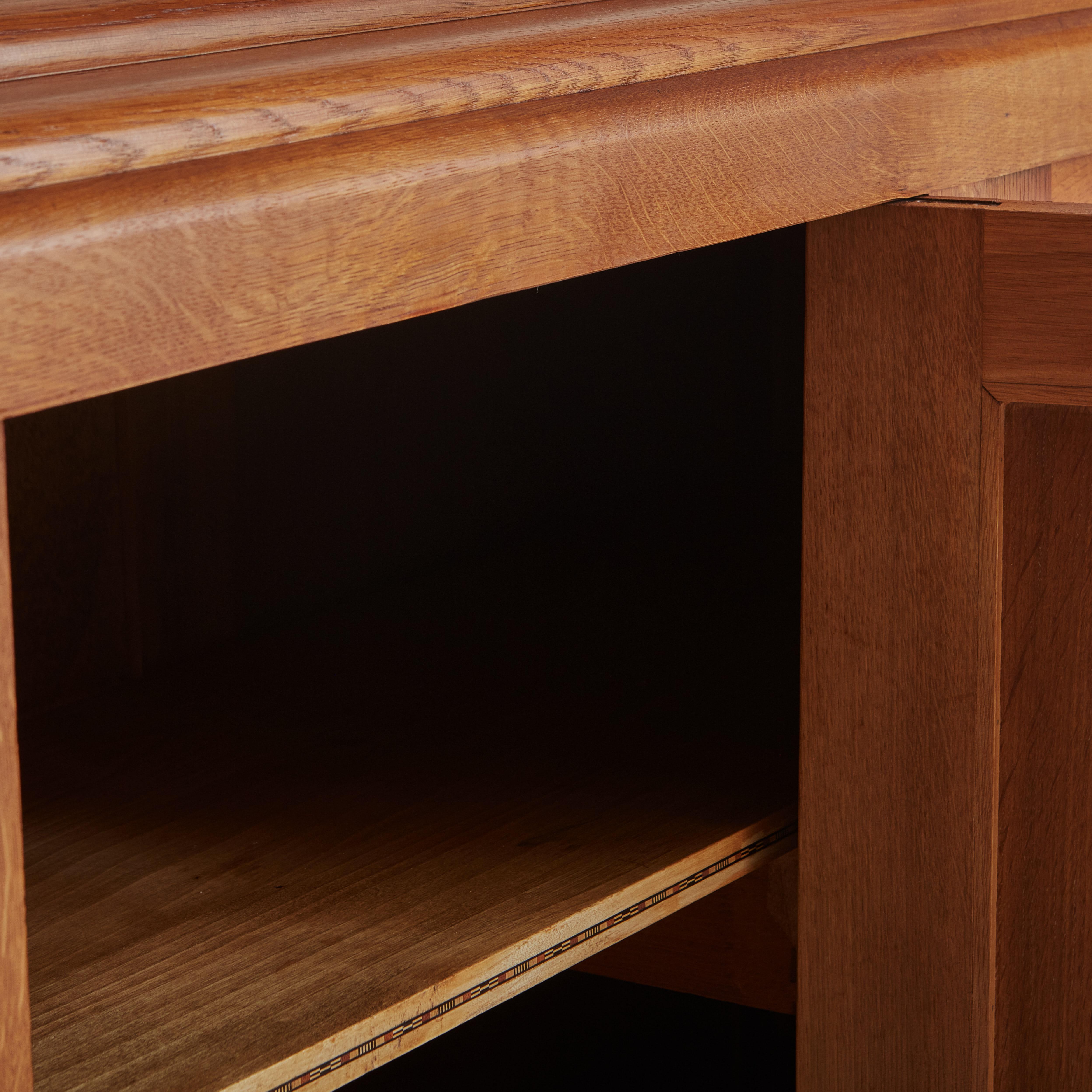 Mid-20th Century  Oak Art-Decò Sideboard with Marble Insert For Sale