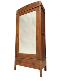 Oak Art Nouveau Armoire or Wardrobe, 1900s
