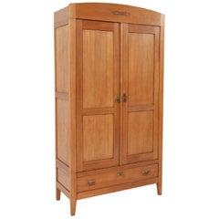 Oak Art Nouveau Arts & Crafts Armoire or Wardrobe, 1900s