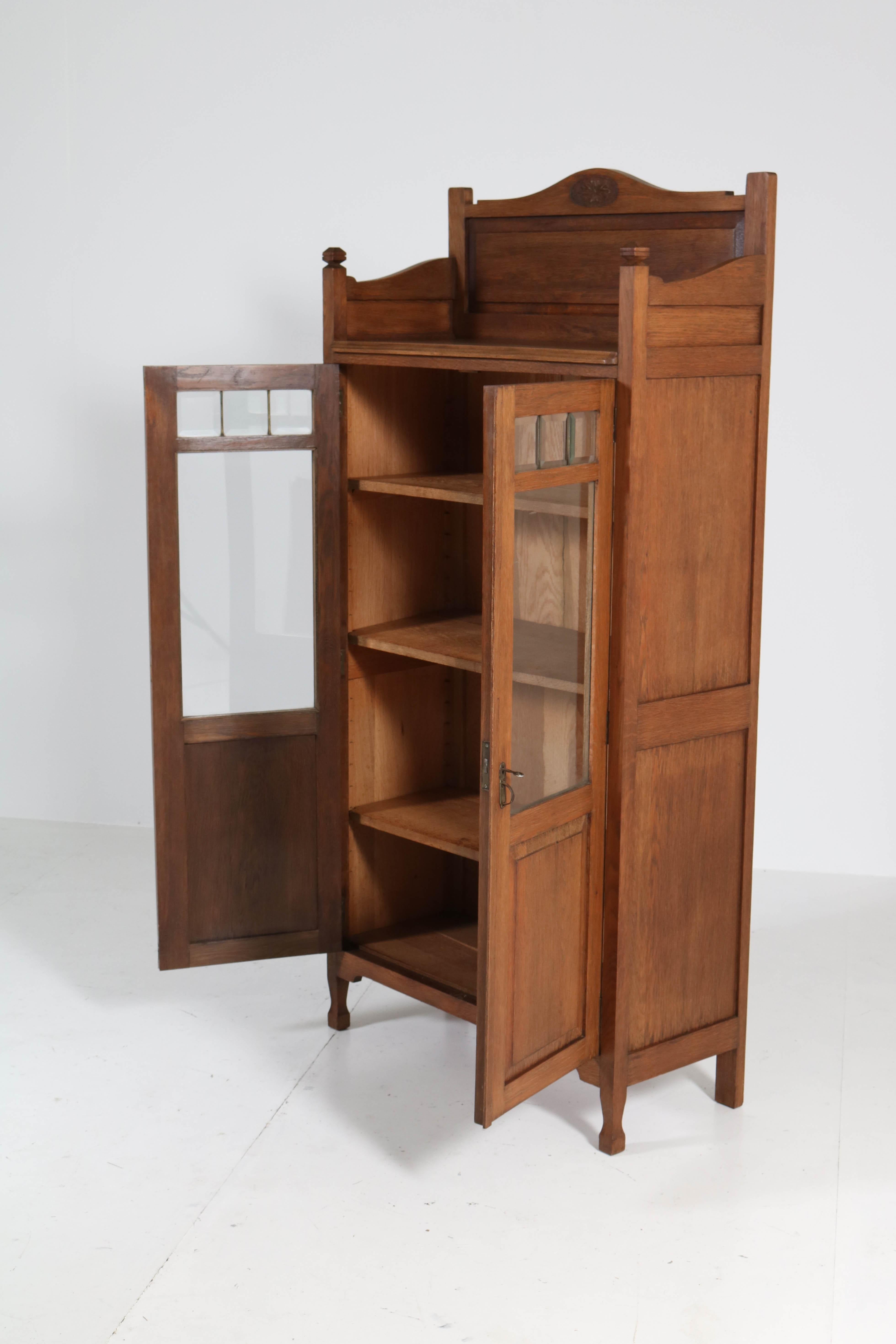 Oak Art Nouveau Arts & Crafts Bookcase, 1900s 3