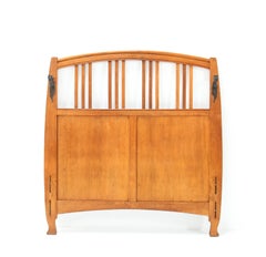 Oak Art Nouveau Arts & Crafts Double Bed by Gustave Serrurier-Bovy, 1900s