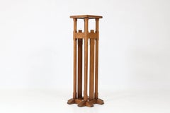 Oak Art Nouveau Arts & Crafts Pedestal in the Style of A. J. Kropholler, 1900s