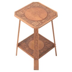 Oak Art Nouveau Arts & Crafts Side Table, 1900s