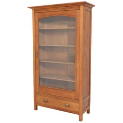 Oak Art Nouveau Bookcase with Beveled Glass, 1900s