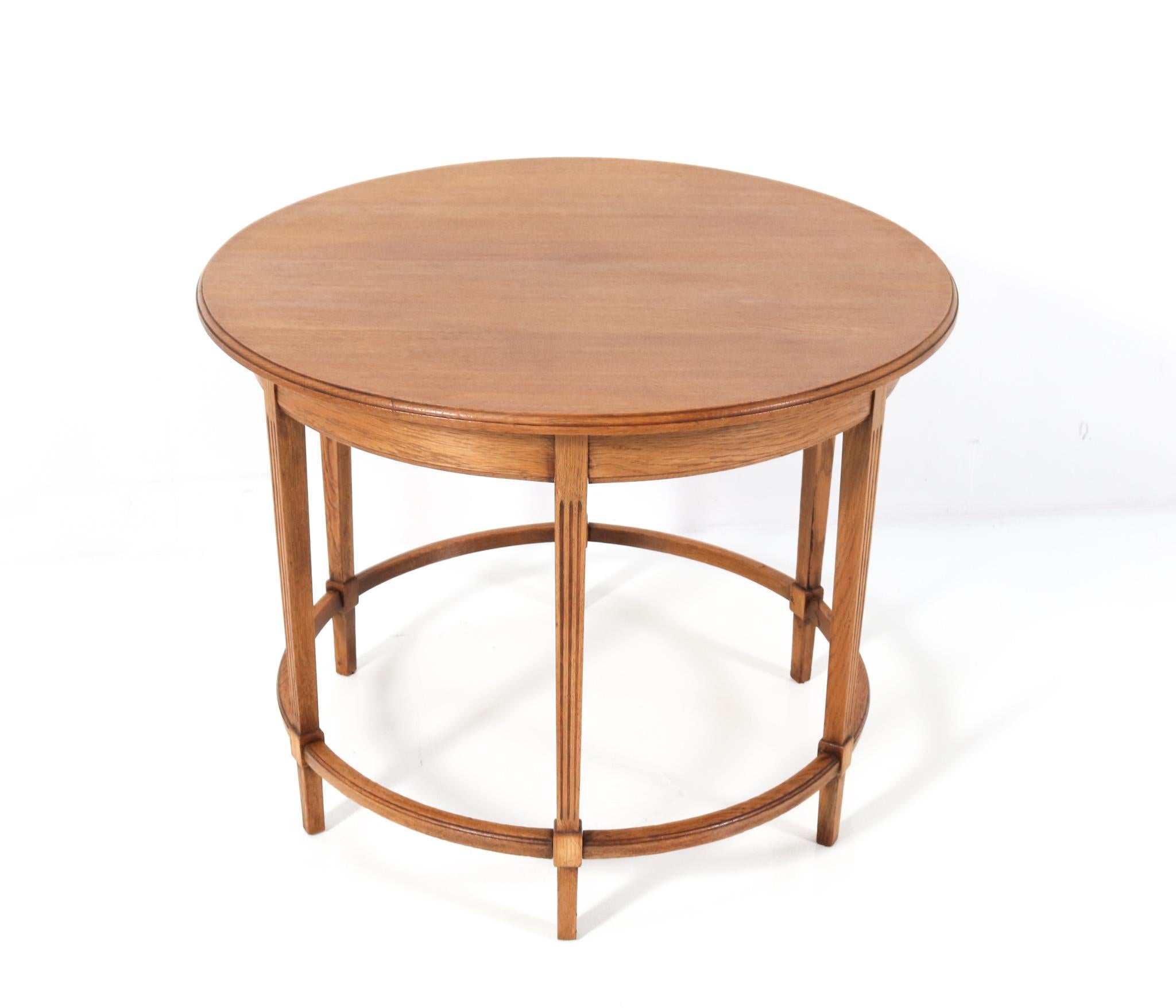 Dutch Oak Art Nouveau Coffee Table, 1900s For Sale