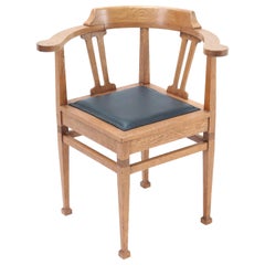 Poltrona angolare Art Nouveau in Oak, 1900