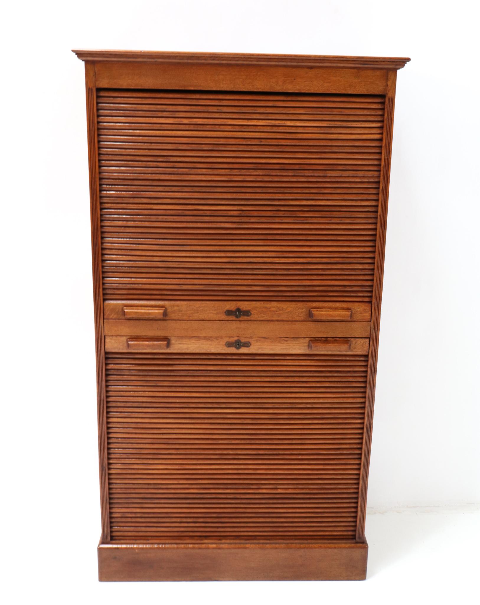 Dutch Oak Art Nouveau File Cabinet, 1900s