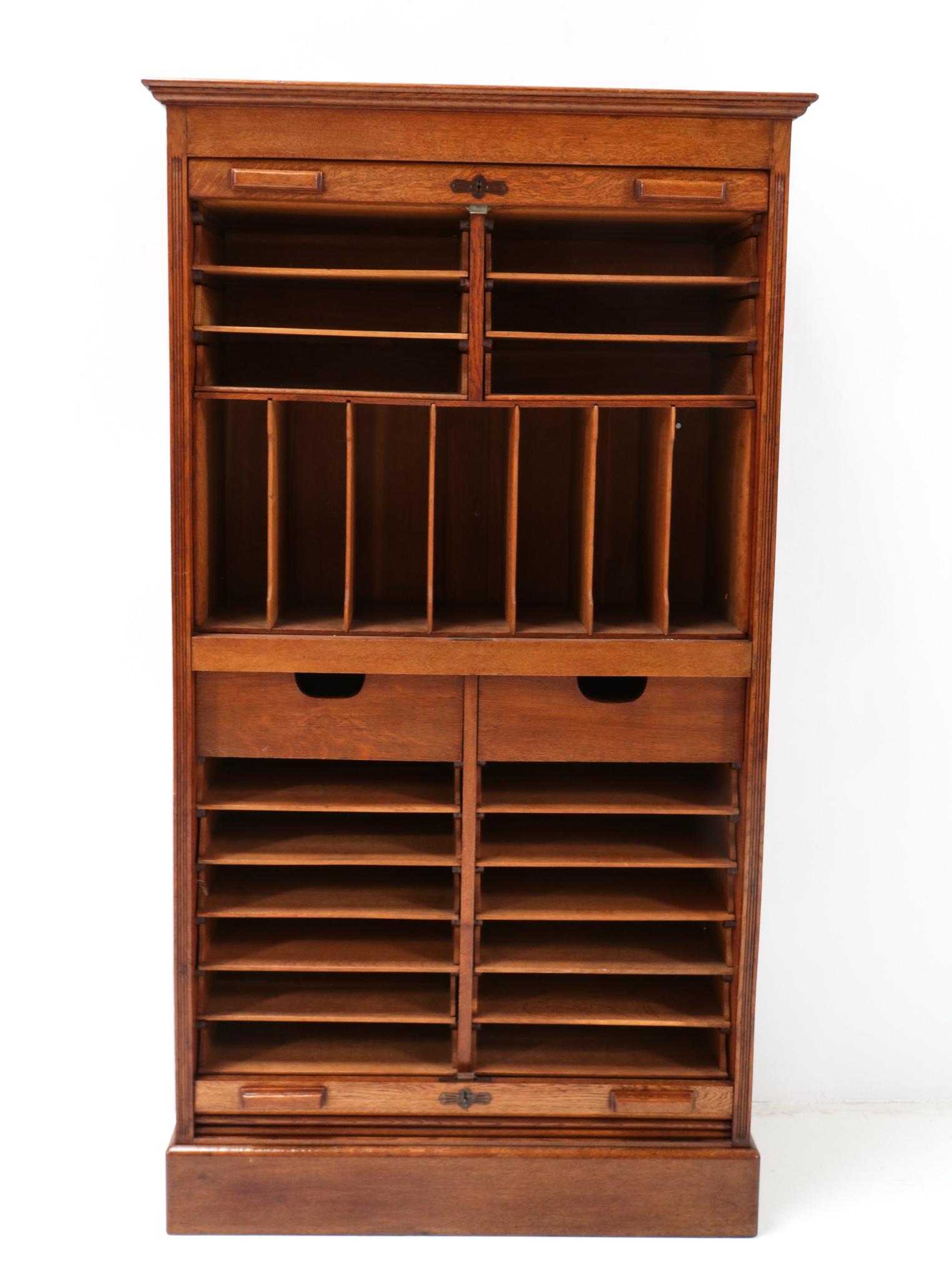 Early 20th Century Oak Art Nouveau File Cabinet, 1900s