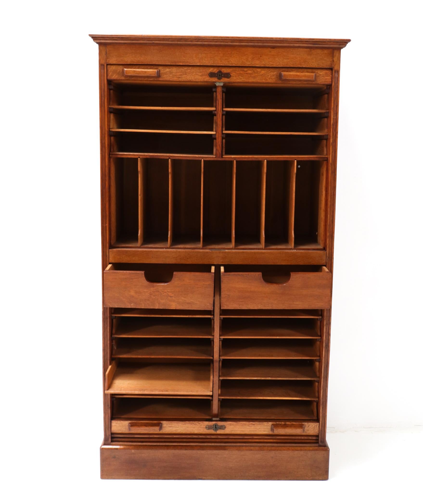 Oak Art Nouveau File Cabinet, 1900s 1