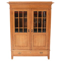 Oak Art Nouveau Jugendstil Bookcase, 1900s