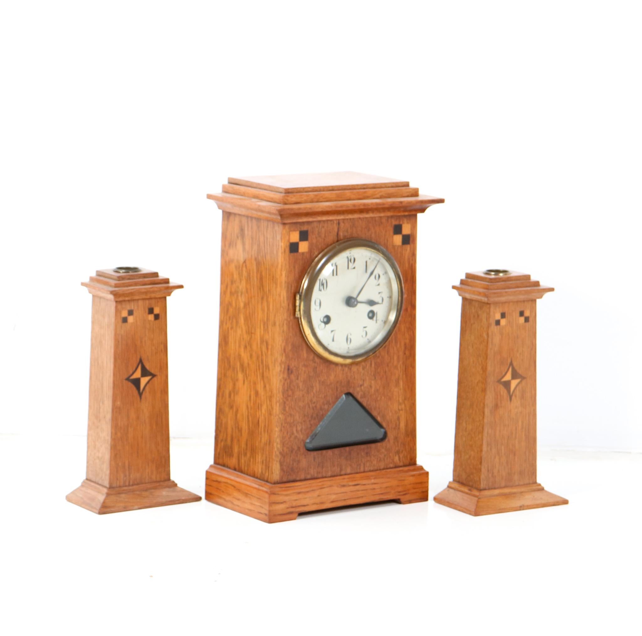 oak mantel clock