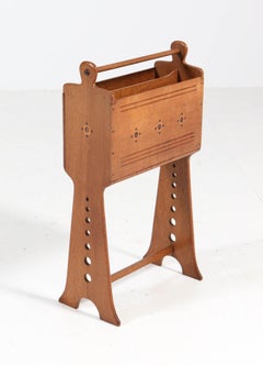 Oak Art Nouveau Nieuwe Kunst Magazine Rack by Jac. van den Bosch 't Binnenhuis